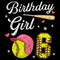 6th Birthday Softball Player Themed Six 6 Years Old Wool Snapback Cap