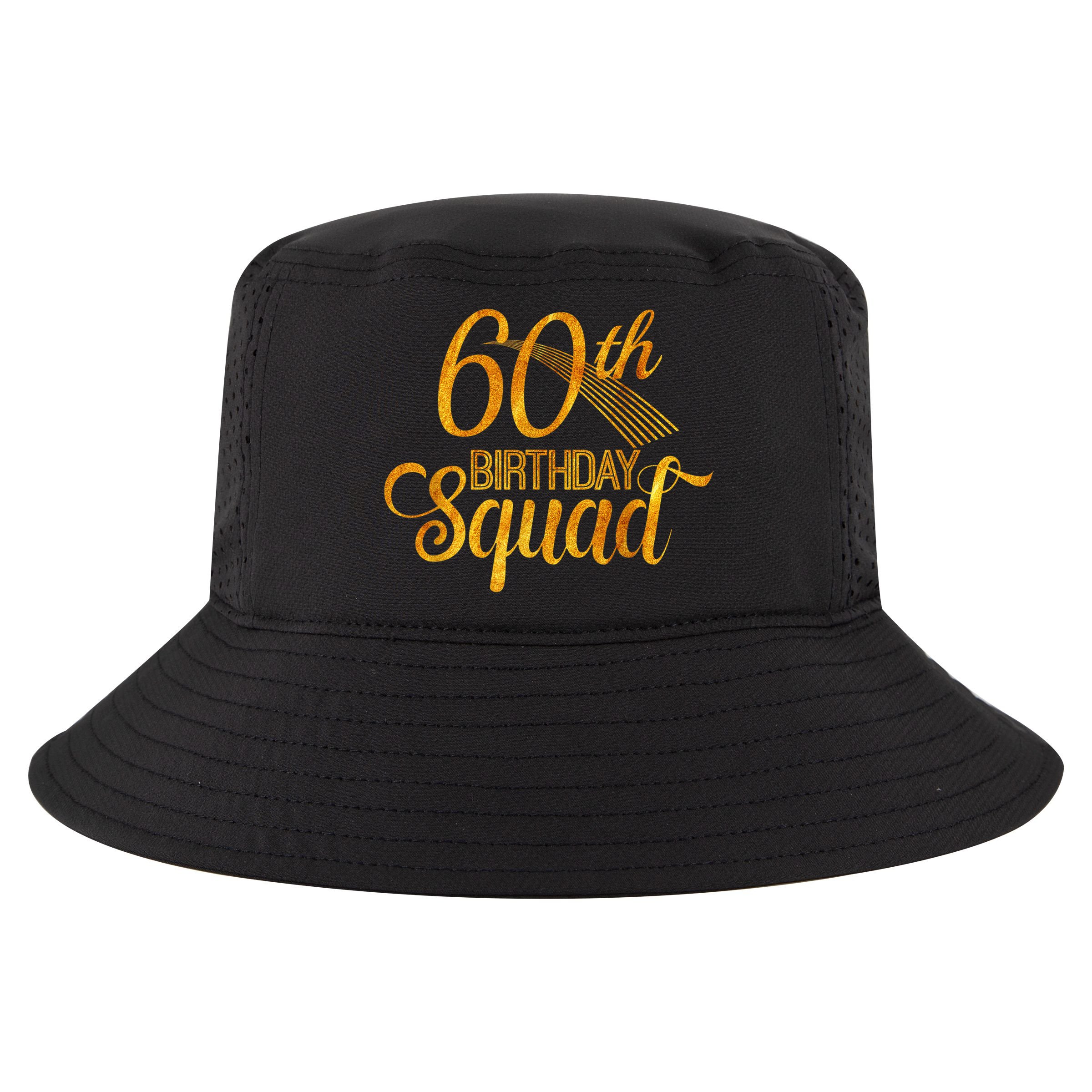 60th Birthday Squad Party Bday Yellow Gold Cool Comfort Performance Bucket Hat