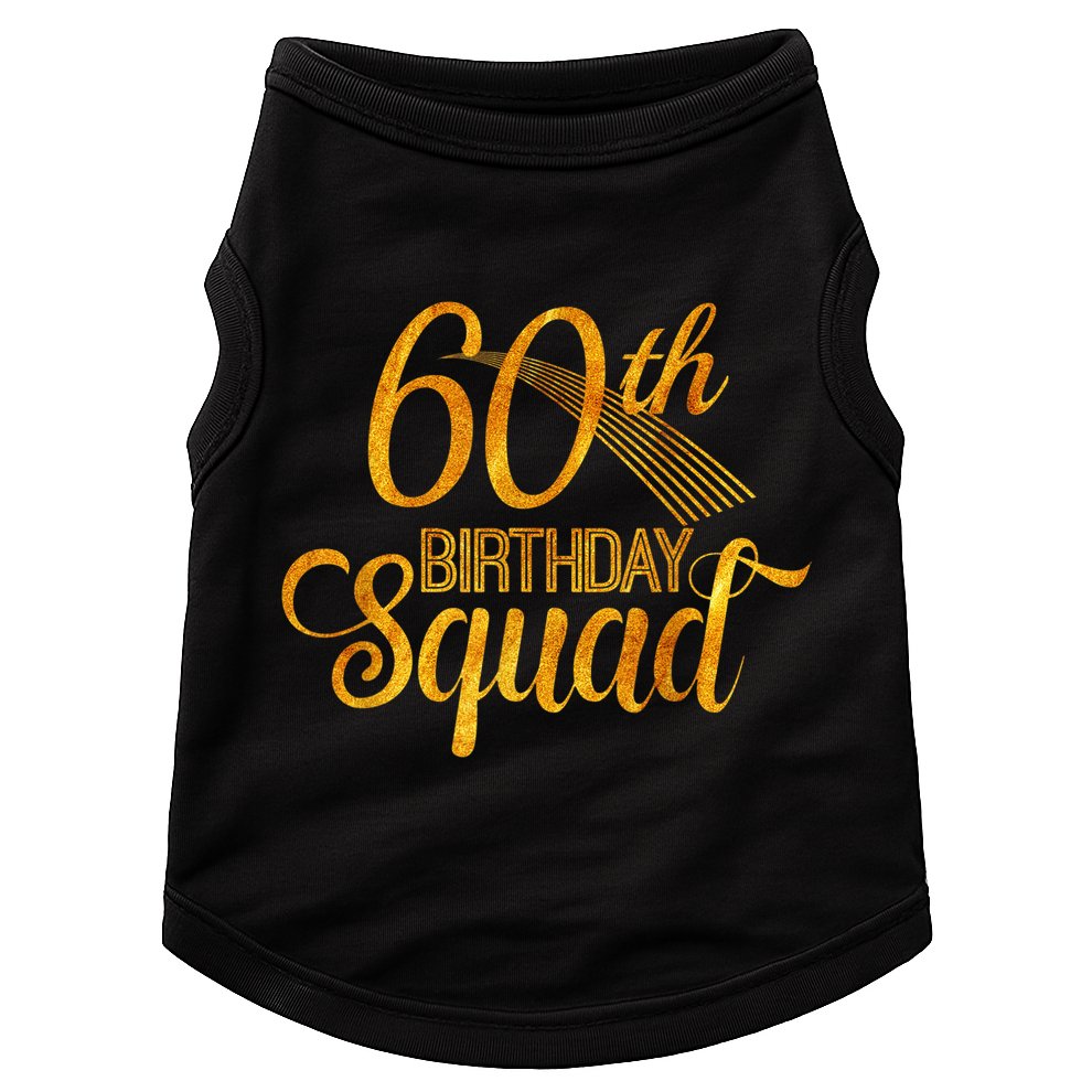 60th Birthday Squad Party Bday Yellow Gold Doggie Tank