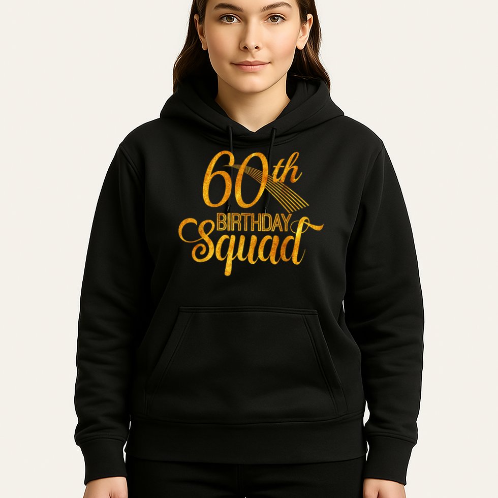 60th Birthday Squad Party Bday Yellow Gold Hoodie