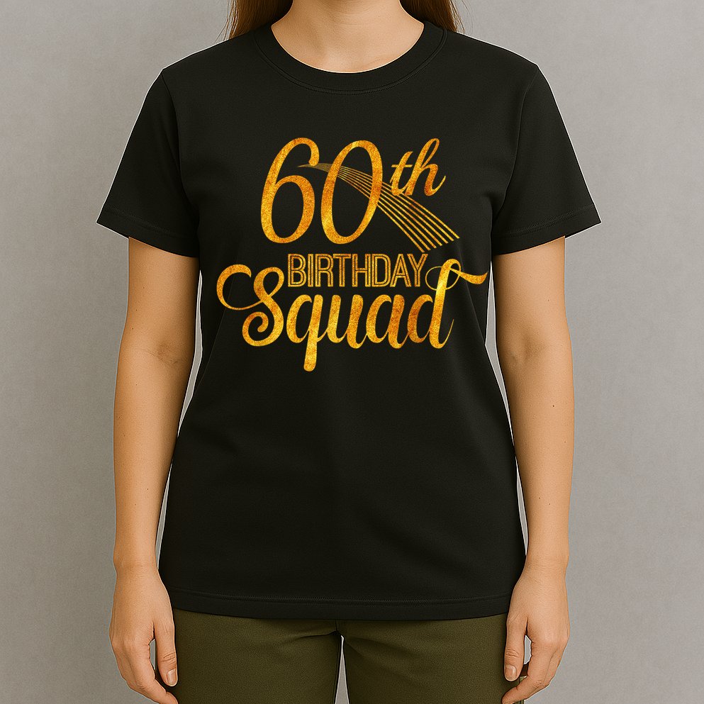 60th Birthday Squad Party Bday Yellow Gold T-Shirt