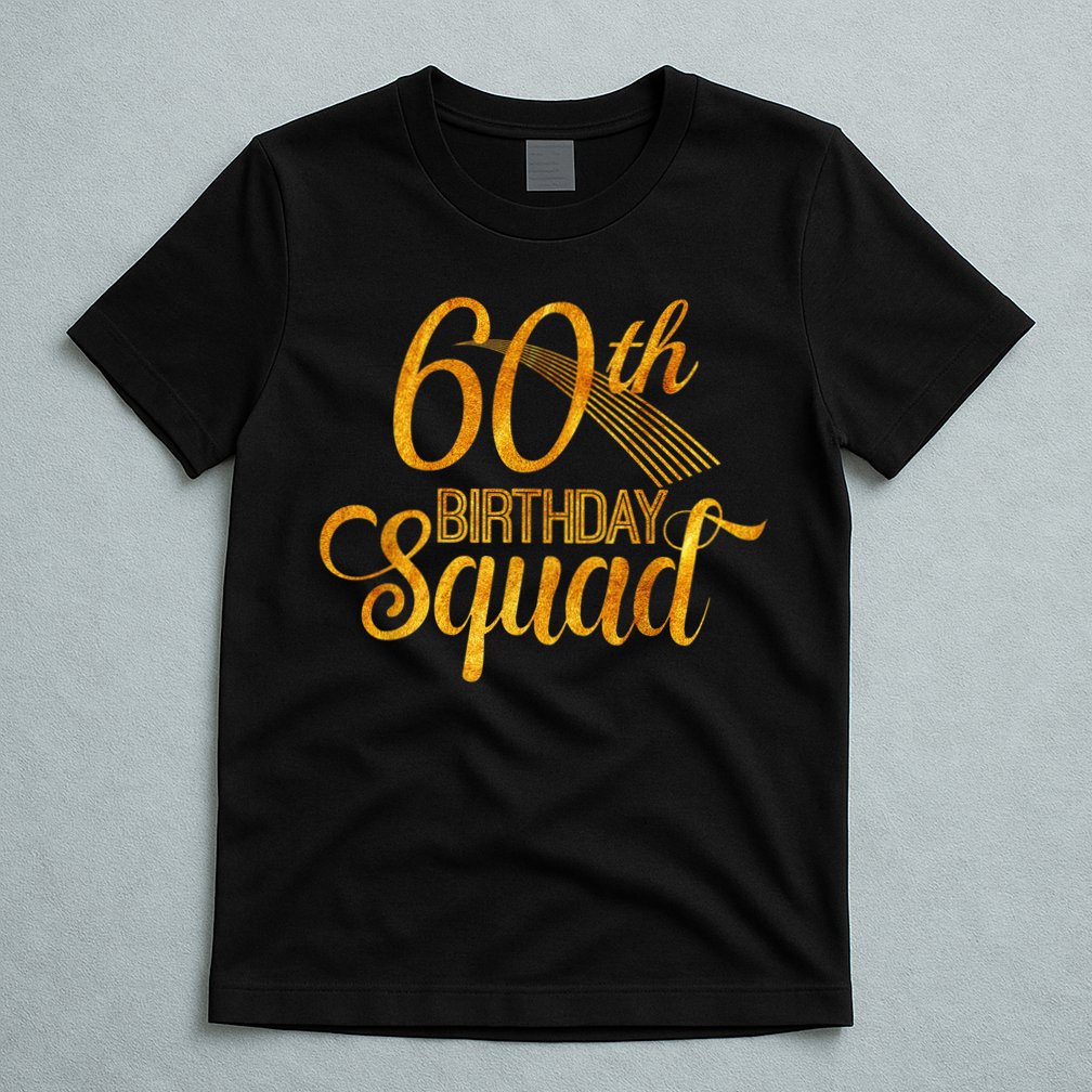 60th Birthday Squad Party Bday Yellow Gold T-Shirt