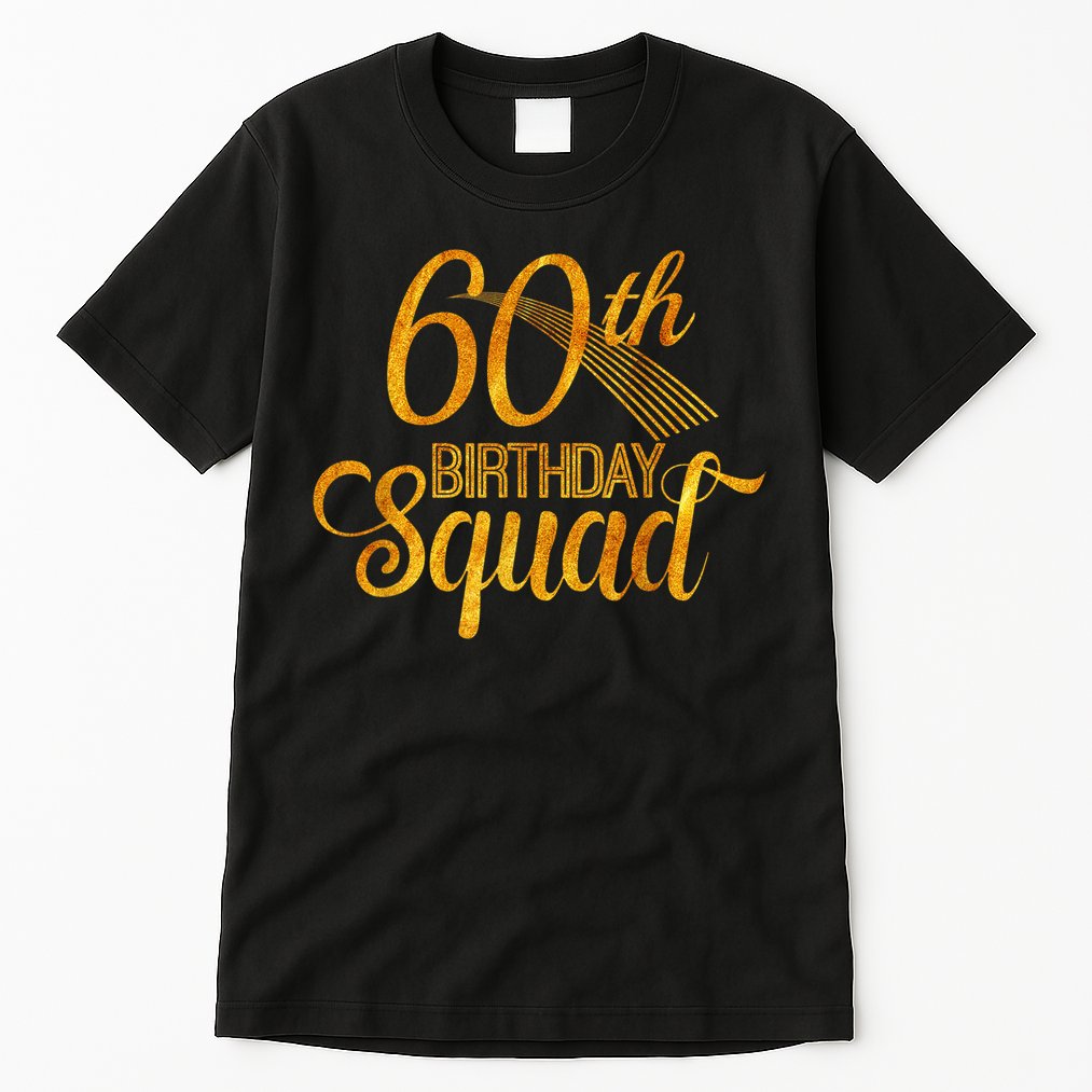 60th Birthday Squad Party Bday Yellow Gold Tall T-Shirt