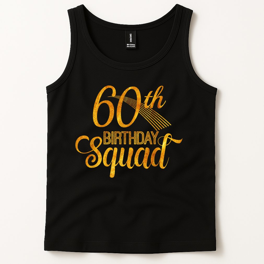 60th Birthday Squad Party Bday Yellow Gold Tank Top
