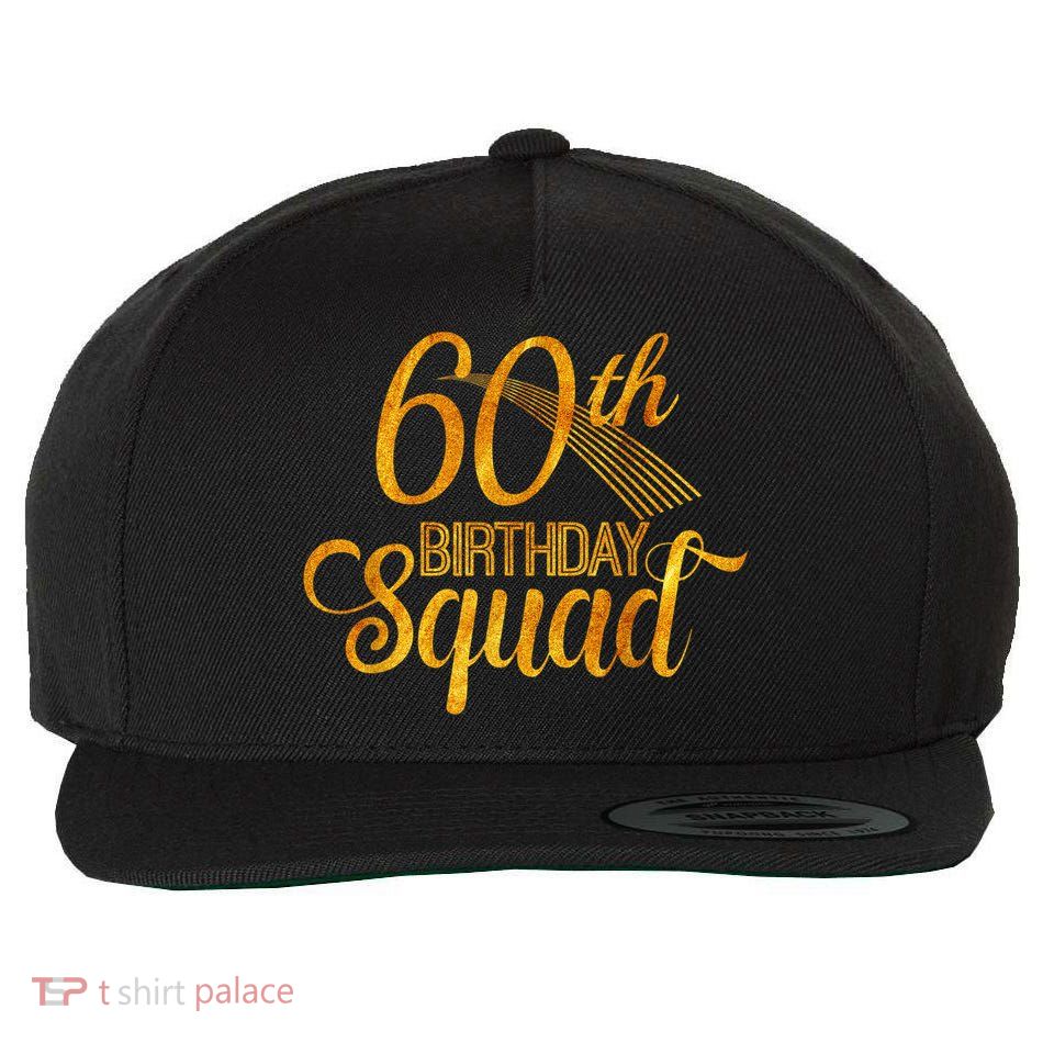 60th Birthday Squad Party Bday Yellow Gold Wool Snapback Cap