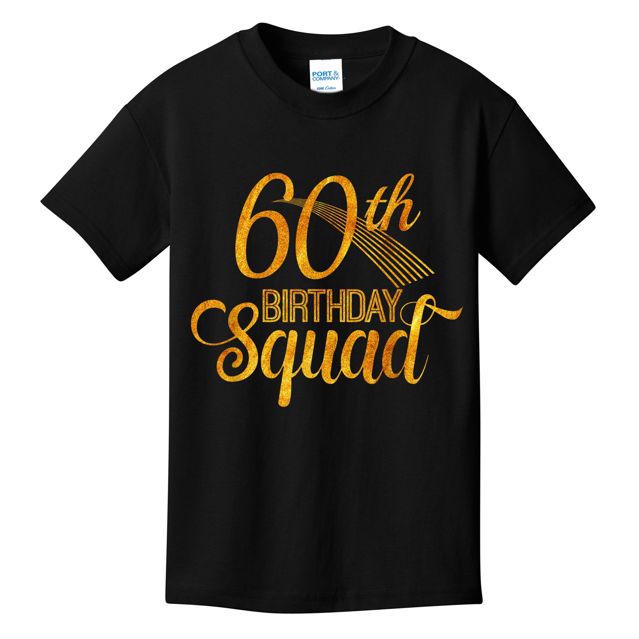 60th Birthday Squad Party Bday Yellow Gold Kids T-Shirt