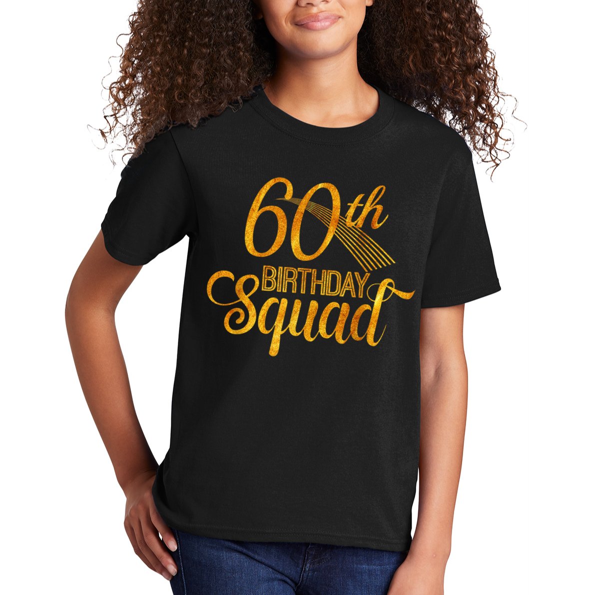 60th Birthday Squad Party Bday Yellow Gold Kids T-Shirt