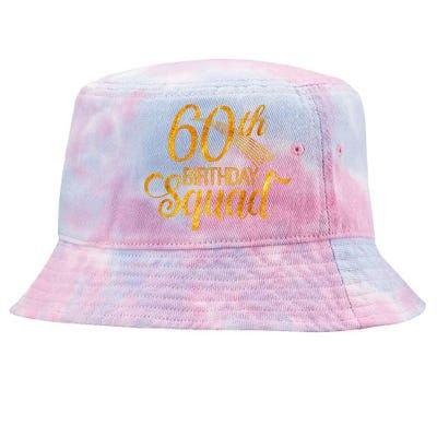 60th Birthday Squad Party Bday Yellow Gold Tie-Dyed Bucket Hat