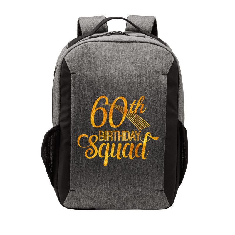 60th Birthday Squad Party Bday Yellow Gold Vector Backpack