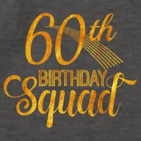 60th Birthday Squad Party Bday Yellow Gold Vector Backpack