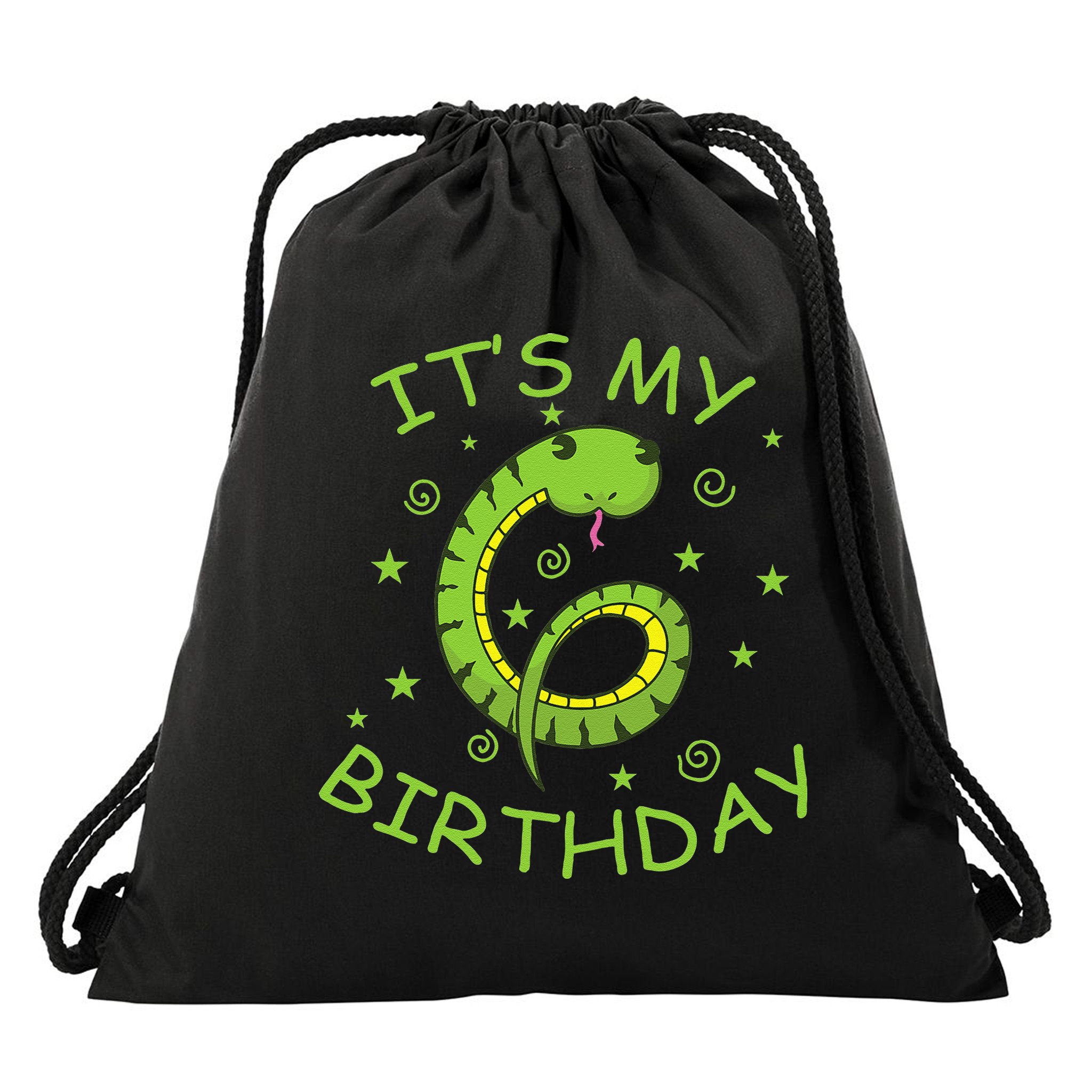 6th Birthday Snake As Number Child Drawstring Bag