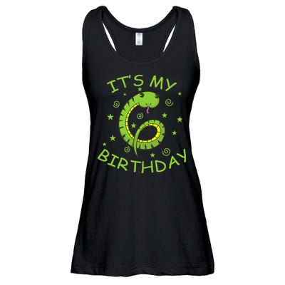 6th Birthday Snake As Number Child Ladies Essential Flowy Tank