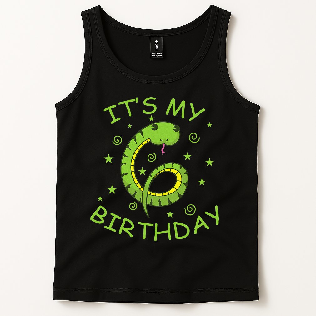 6th Birthday Snake As Number Child Tank Top