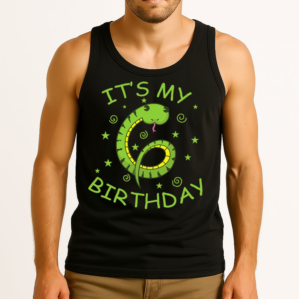 6th Birthday Snake As Number Child Tank Top