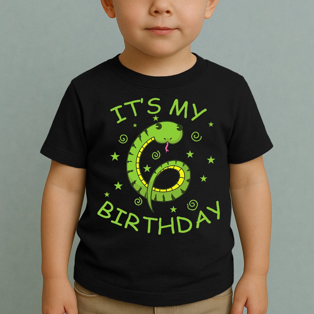 6th Birthday Snake As Number Child Toddler T-Shirt