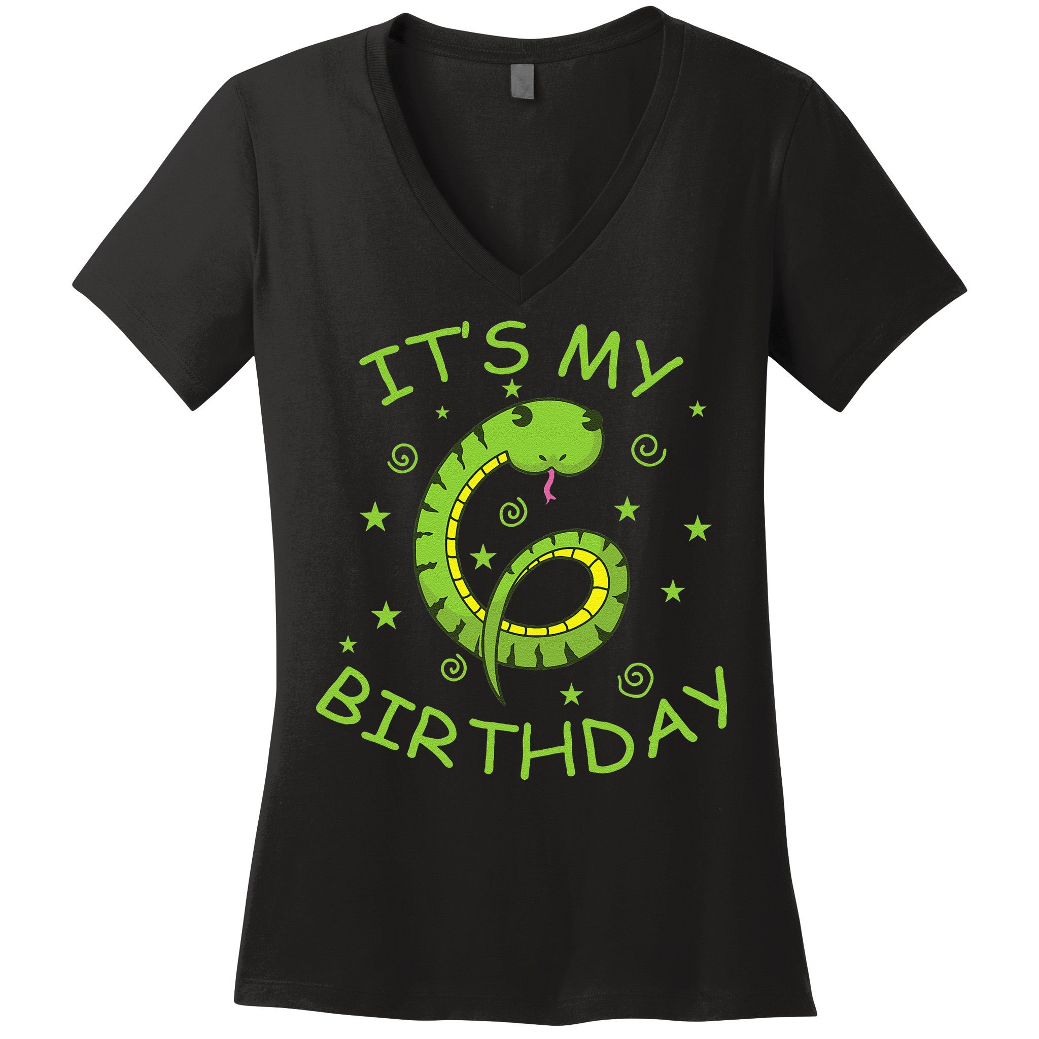 6th Birthday Snake As Number Child Women's V-Neck T-Shirt