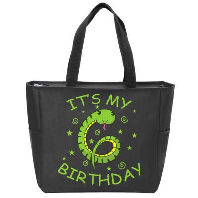 6th Birthday Snake As Number Child Zip Tote Bag