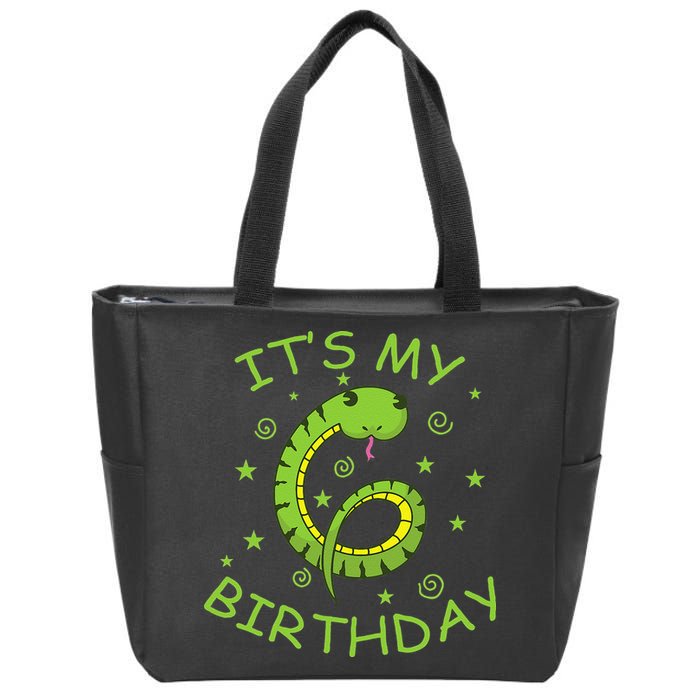 6th Birthday Snake As Number Child Zip Tote Bag