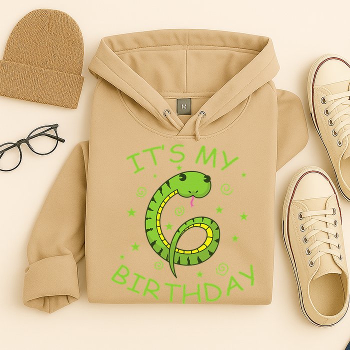 6th Birthday Snake As Number Child Hoodie