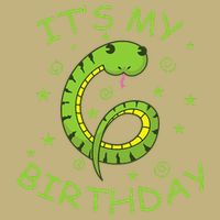 6th Birthday Snake As Number Child Button
