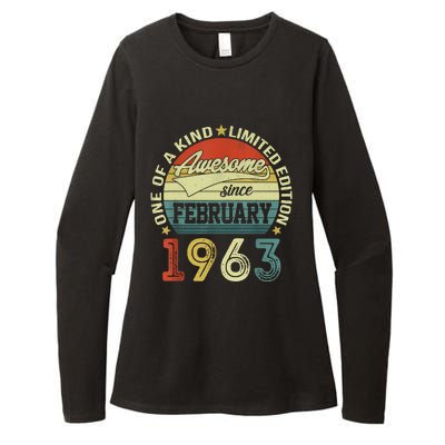 60th Birthday Tees 60 Year Old Awesome Since February 1963 Womens CVC Long Sleeve Shirt