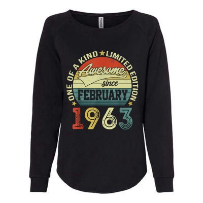 60th Birthday Tees 60 Year Old Awesome Since February 1963 Womens California Wash Sweatshirt