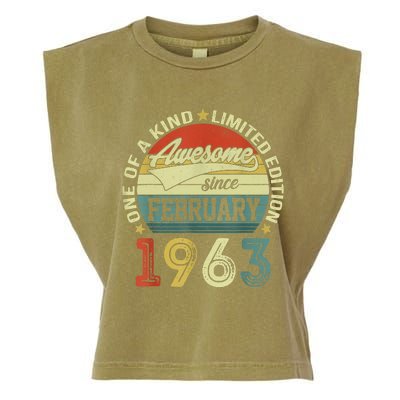 60th Birthday Tees 60 Year Old Awesome Since February 1963 Garment-Dyed Women's Muscle Tee