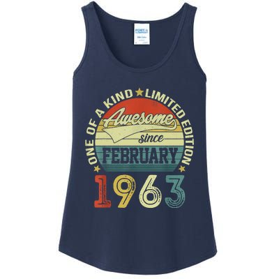 60th Birthday Tees 60 Year Old Awesome Since February 1963 Ladies Essential Tank