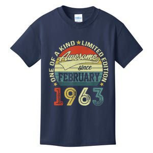 60th Birthday Tees 60 Year Old Awesome Since February 1963 Kids T-Shirt