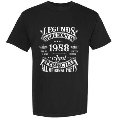 65th Birthday Tee Vintage Legends Born In 1958 65 Years Old Garment-Dyed Heavyweight T-Shirt