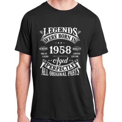 65th Birthday Tee Vintage Legends Born In 1958 65 Years Old Adult ChromaSoft Performance T-Shirt