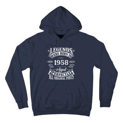 65th Birthday Tee Vintage Legends Born In 1958 65 Years Old Hoodie