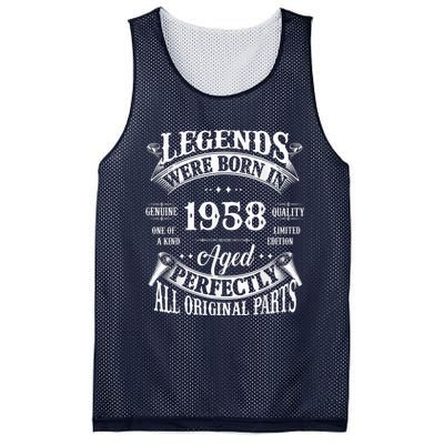 65th Birthday Tee Vintage Legends Born In 1958 65 Years Old Mesh Reversible Basketball Jersey Tank