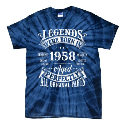 65th Birthday Tee Vintage Legends Born In 1958 65 Years Old Tie-Dye T-Shirt