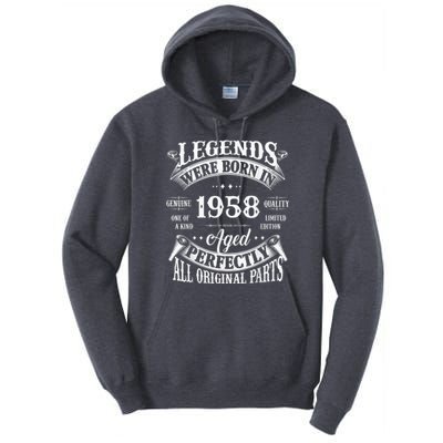 65th Birthday Tee Vintage Legends Born In 1958 65 Years Old Tall Hoodie