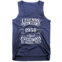 65th Birthday Tee Vintage Legends Born In 1958 65 Years Old Tank Top