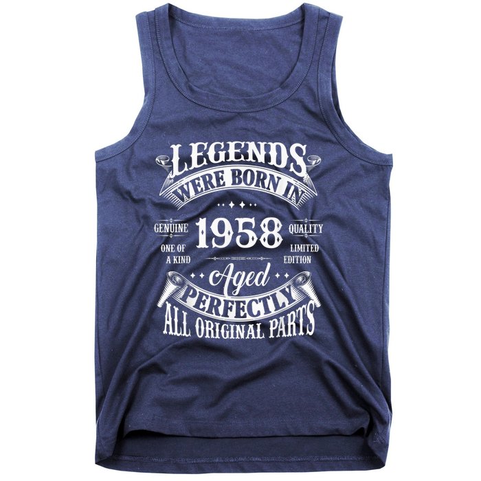 65th Birthday Tee Vintage Legends Born In 1958 65 Years Old Tank Top