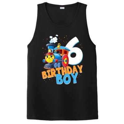 6th Birthday Train Boy Girl 6 Years Old Im Six Gift PosiCharge Competitor Tank