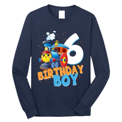 6th Birthday Train Boy Girl 6 Years Old Im Six Gift Long Sleeve Shirt