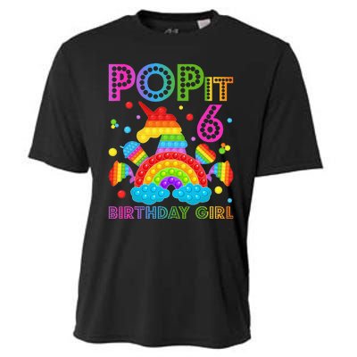 6th Birthday Unicorn Fidget Pop It Birthday 6 Year Old Cooling Performance Crew T-Shirt