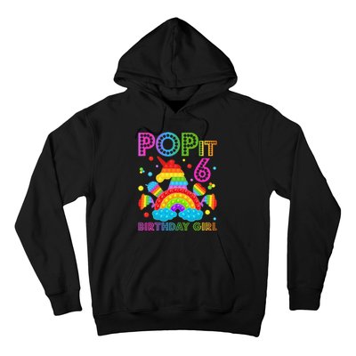 6th Birthday Unicorn Fidget Pop It Birthday 6 Year Old Hoodie