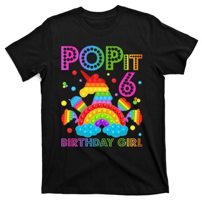 6th Birthday Unicorn Fidget Pop It Birthday 6 Year Old T-Shirt