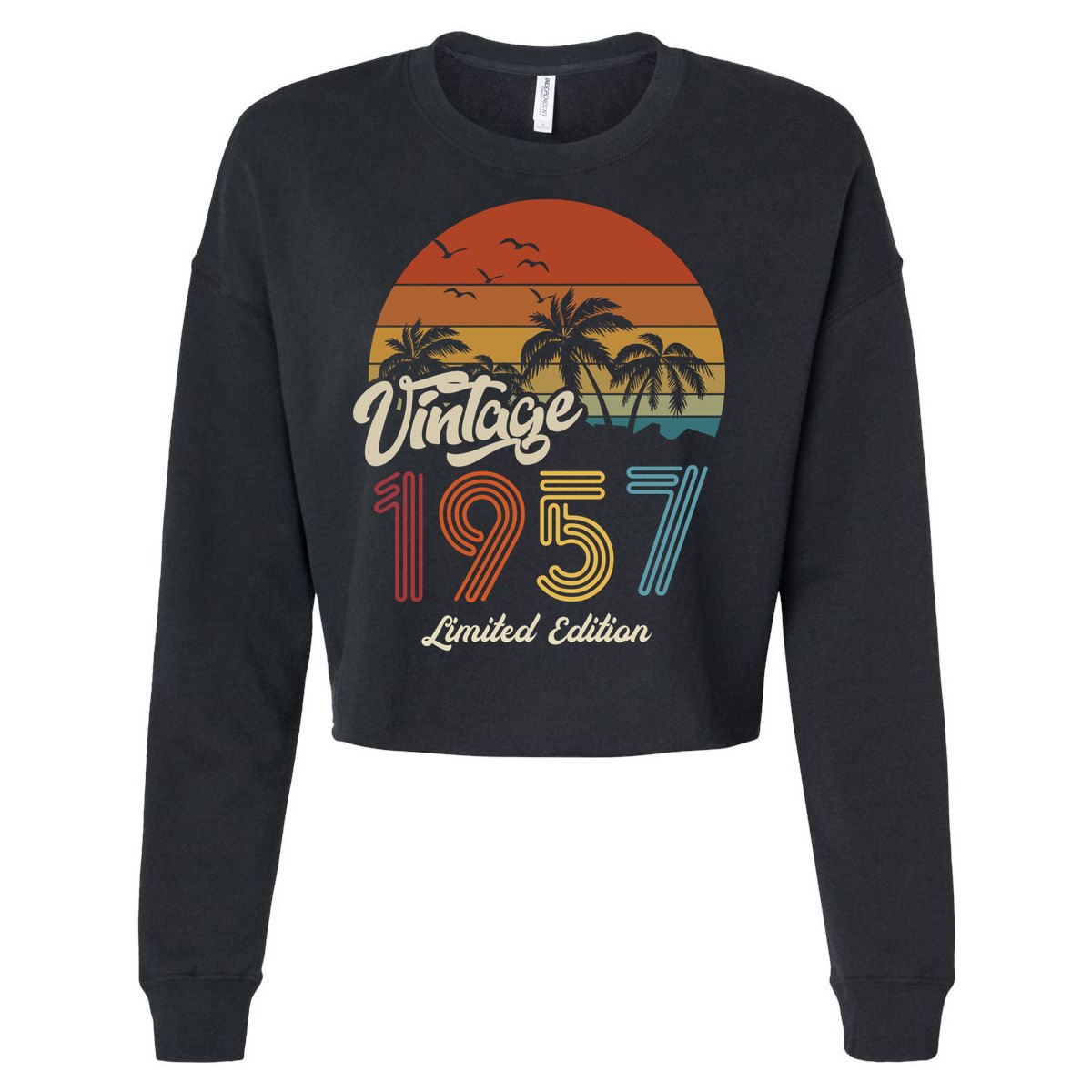 66th Birthday Vintage Limited Edition 1957 Cropped Pullover Crew