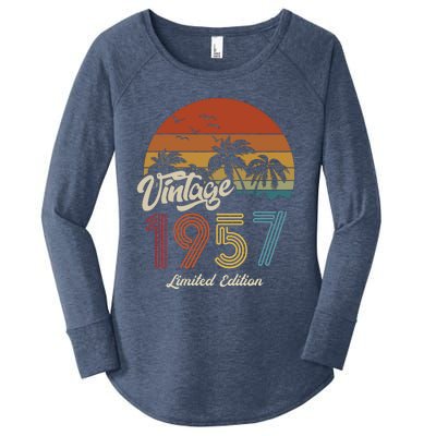 66th Birthday Vintage Limited Edition 1957 Women's Perfect Tri Tunic Long Sleeve Shirt