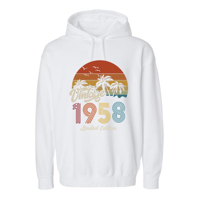 65th Birthday Vintage Limited Edition 1958 Garment-Dyed Fleece Hoodie