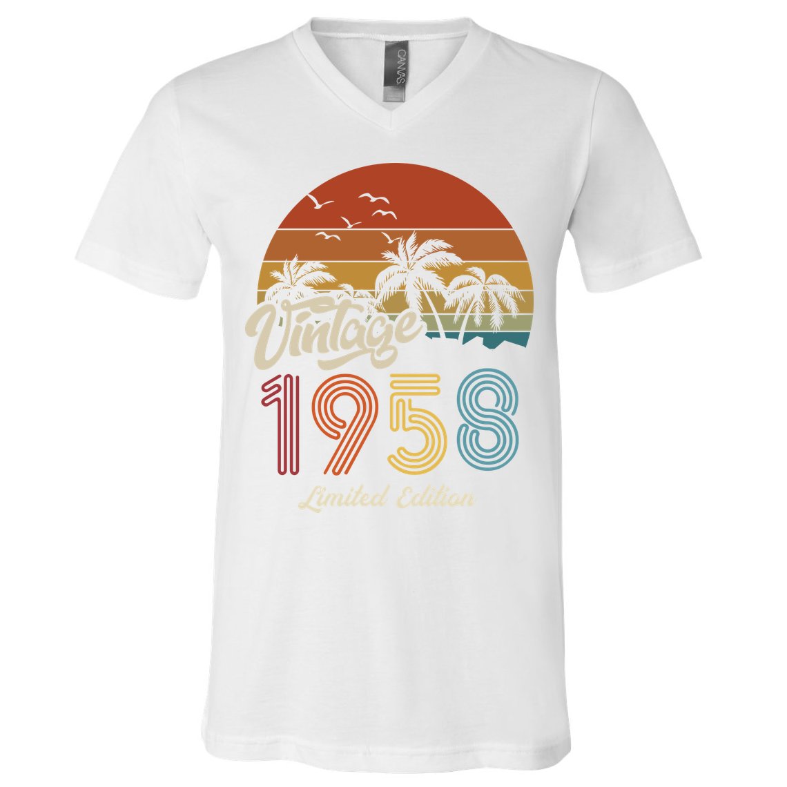 65th Birthday Vintage Limited Edition 1958 V-Neck T-Shirt