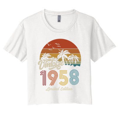 65th Birthday Vintage Limited Edition 1958 Women's Crop Top Tee