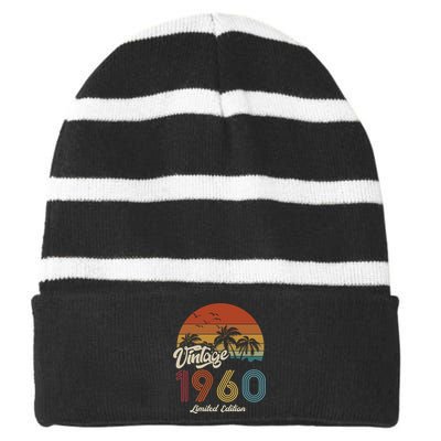 63rd Birthday Vintage Limited Edition 1960 Striped Beanie with Solid Band