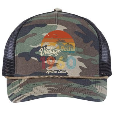 63rd Birthday Vintage Limited Edition 1960 Retro Rope Trucker Hat Cap