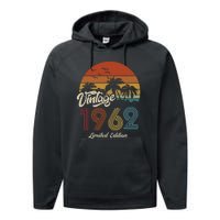 61st Birthday Vintage Limited Edition 1962 Performance Fleece Hoodie